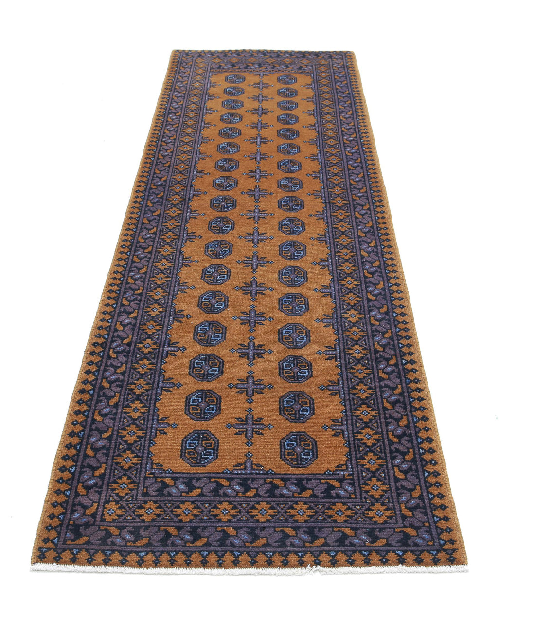 Revival 2'10'' X 9'7'' Hand-Knotted Wool Rug 2'10'' x 9'7'' (85 X 288) / Gold / Purple