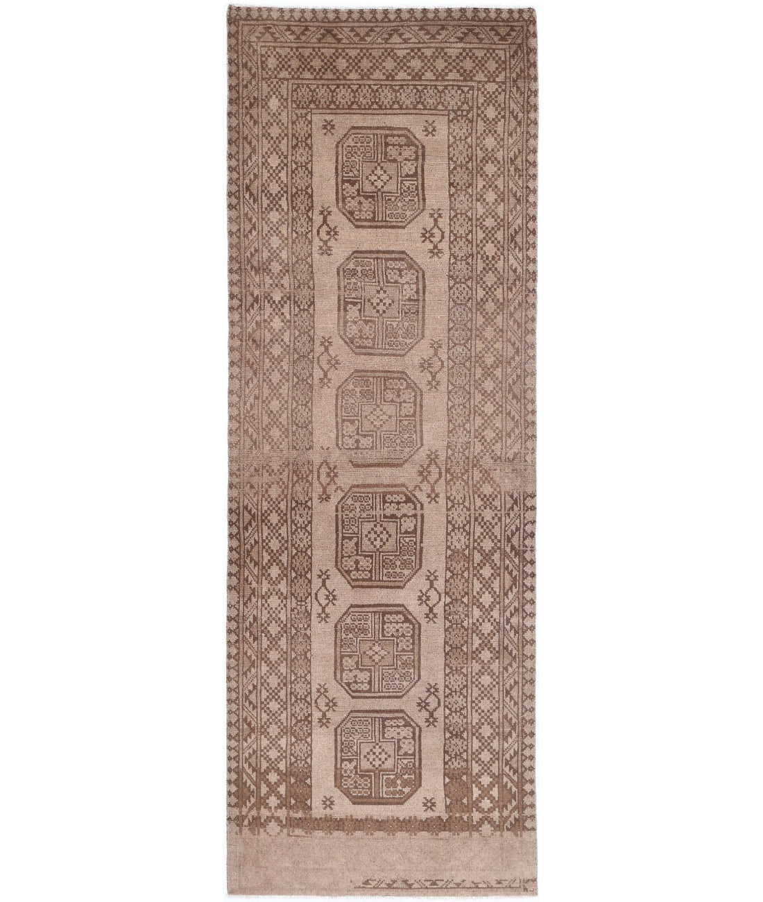 Revival 2'9'' X 8'10'' Hand-Knotted Wool Rug 2'9'' x 8'10'' (83 X 265) / Tan / Brown