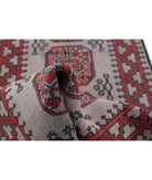 Revival 2'8'' X 9'3'' Hand-Knotted Wool Rug 2'8'' x 9'3'' (80 X 278) / Grey / Red