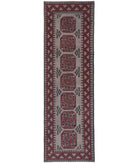 Revival 2'8'' X 9'3'' Hand-Knotted Wool Rug 2'8'' x 9'3'' (80 X 278) / Grey / Red