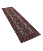 Revival 2'7'' X 9'2'' Hand-Knotted Wool Rug 2'7'' x 9'2'' (78 X 275) / Grey / Red