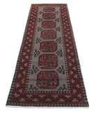 Revival 2'7'' X 9'2'' Hand-Knotted Wool Rug 2'7'' x 9'2'' (78 X 275) / Grey / Red