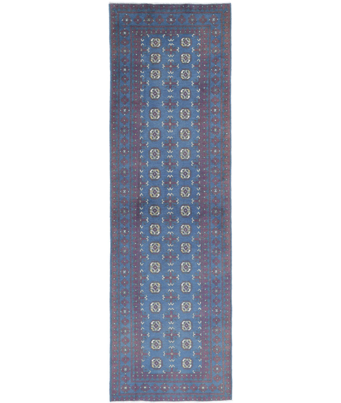 Revival 2'9'' X 9'7'' Hand-Knotted Wool Rug 2'9'' x 9'7'' (83 X 288) / Blue / Purple