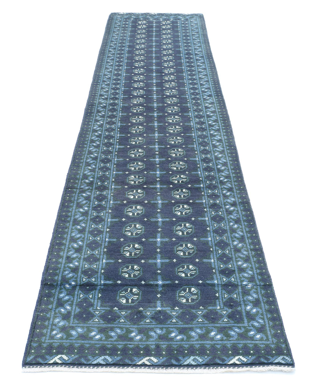 Revival 2'9'' X 12'9'' Hand-Knotted Wool Rug 2'9'' x 12'9'' (83 X 383) / Blue / Green