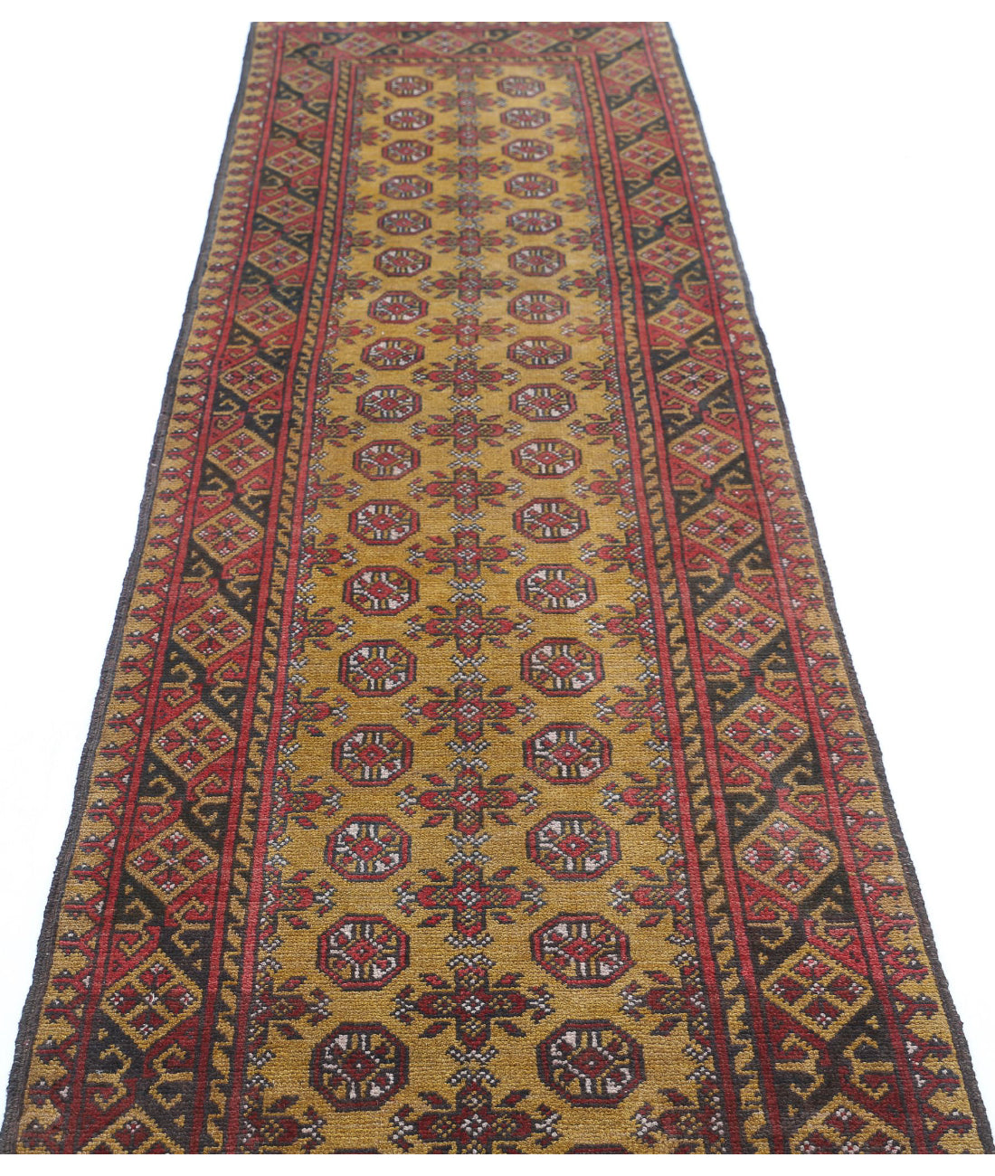 Revival 2'8'' X 10'9'' Hand-Knotted Wool Rug 2'8'' x 10'9'' (80 X 323) / Gold / Brown