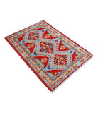 Revival 2'10'' X 3'10'' Hand-Knotted Wool Rug 2'10'' x 3'10'' (85 X 115) / Red / Blue