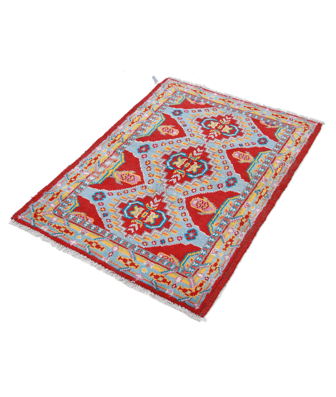 Revival 2'10'' X 3'10'' Hand-Knotted Wool Rug 2'10'' x 3'10'' (85 X 115) / Red / Blue