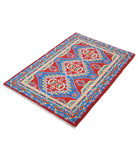 Revival 2'8'' X 3'10'' Hand-Knotted Wool Rug 2'8'' x 3'10'' (80 X 115) / Red / Blue