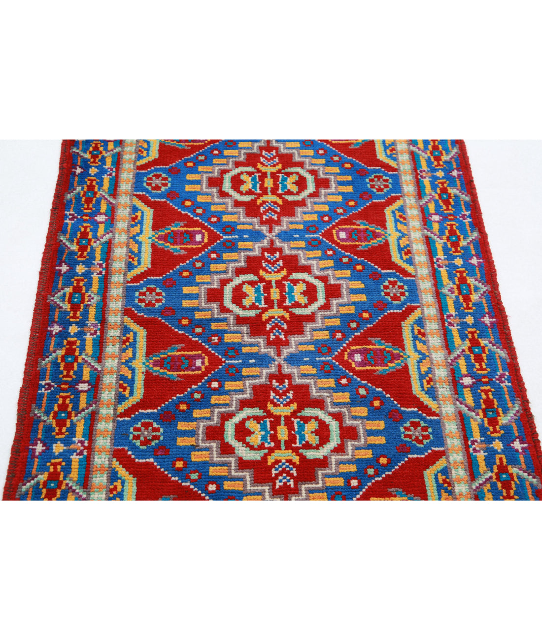 Revival 2'8'' X 3'10'' Hand-Knotted Wool Rug 2'8'' x 3'10'' (80 X 115) / Red / Blue