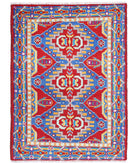 Revival 2'8'' X 3'10'' Hand-Knotted Wool Rug 2'8'' x 3'10'' (80 X 115) / Red / Blue