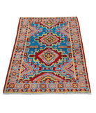 Revival 2'8'' X 4'0'' Hand-Knotted Wool Rug 2'8'' x 4'0'' (80 X 120) / Teal / Blue