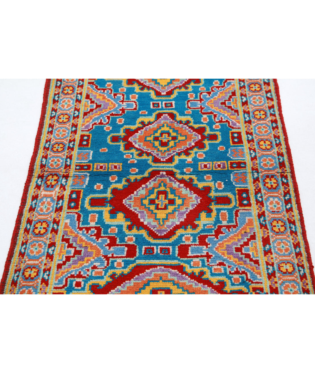 Revival 2'8'' X 4'0'' Hand-Knotted Wool Rug 2'8'' x 4'0'' (80 X 120) / Teal / Blue