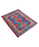 Revival 2'10'' X 3'8'' Hand-Knotted Wool Rug 2'10'' x 3'8'' (85 X 110) / Red / Blue