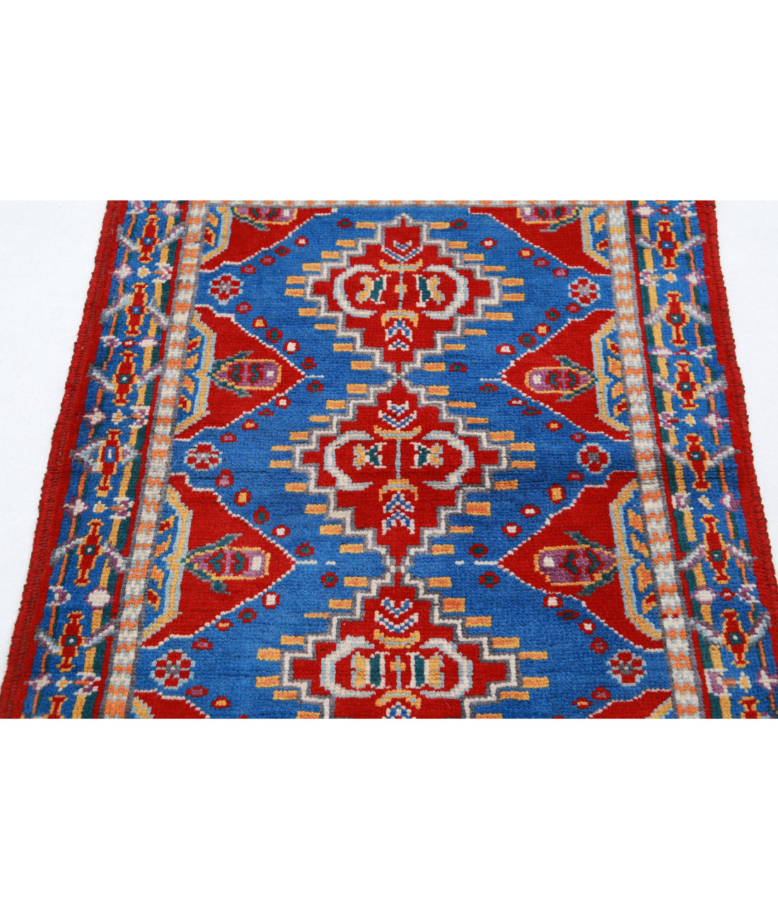 Revival 2'10'' X 3'8'' Hand-Knotted Wool Rug 2'10'' x 3'8'' (85 X 110) / Red / Blue