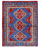 Revival 2'10'' X 3'8'' Hand-Knotted Wool Rug 2'10'' x 3'8'' (85 X 110) / Red / Blue