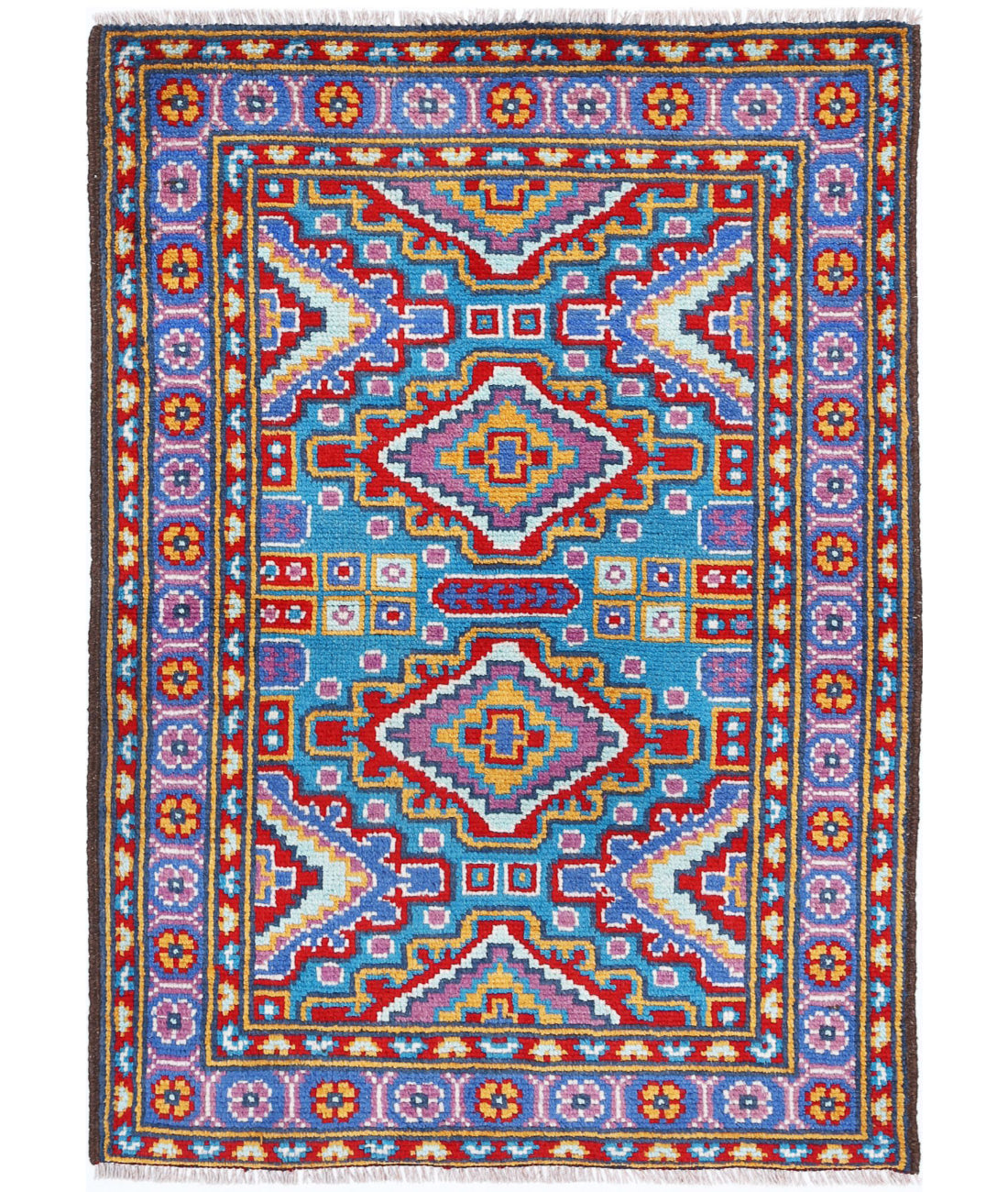 Revival 2'9'' X 4'0'' Hand-Knotted Wool Rug 2'9'' x 4'0'' (83 X 120) / Teal / Blue