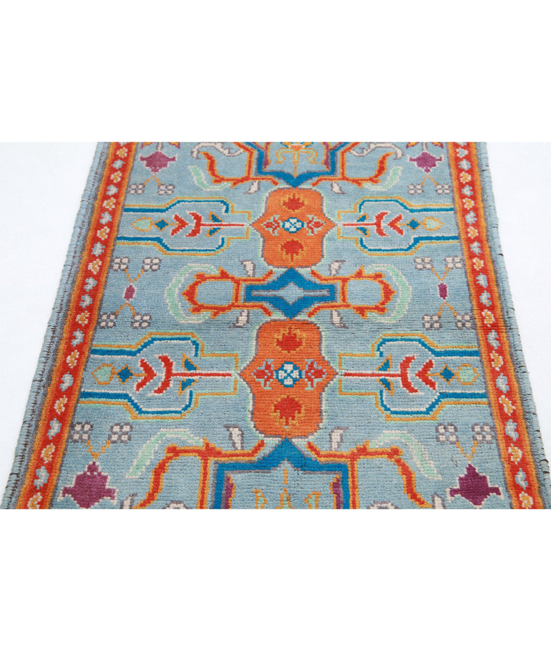 Revival 2'8'' X 4'0'' Hand-Knotted Wool Rug 2'8'' x 4'0'' (80 X 120) / Blue / Red