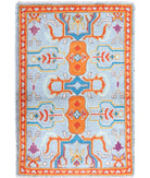 Revival 2'8'' X 4'0'' Hand-Knotted Wool Rug 2'8'' x 4'0'' (80 X 120) / Blue / Red