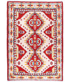 Revival 2'8'' X 3'11'' Hand-Knotted Wool Rug 2'8'' x 3'11'' (80 X 118) / Ivory / Red