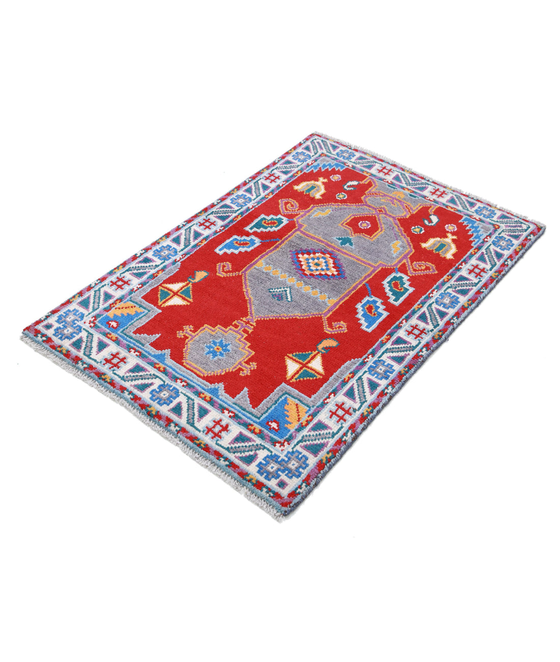 Revival 2'8'' X 3'11'' Hand-Knotted Wool Rug 2'8'' x 3'11'' (80 X 118) / Red / Ivory