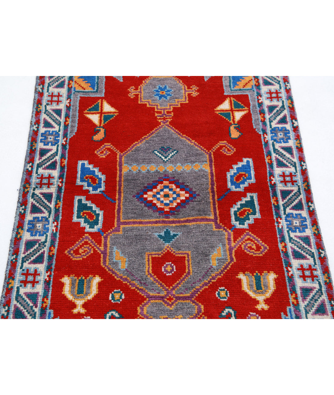 Revival 2'8'' X 3'11'' Hand-Knotted Wool Rug 2'8'' x 3'11'' (80 X 118) / Red / Ivory