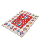 Revival 2'10'' X 4'1'' Hand-Knotted Wool Rug 2'10'' x 4'1'' (85 X 123) / Ivory / Red