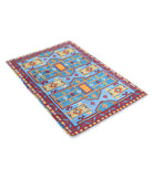 Revival 2'8'' X 3'10'' Hand-Knotted Wool Rug 2'8'' x 3'10'' (80 X 115) / Teal / Red