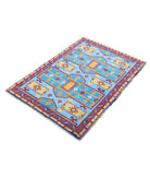 Revival 2'8'' X 3'10'' Hand-Knotted Wool Rug 2'8'' x 3'10'' (80 X 115) / Teal / Red