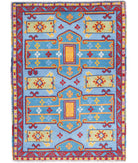 Revival 2'8'' X 3'10'' Hand-Knotted Wool Rug 2'8'' x 3'10'' (80 X 115) / Teal / Red