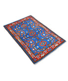 Revival 2'8'' X 4'1'' Hand-Knotted Wool Rug 2'8'' x 4'1'' (80 X 123) / Blue / Red