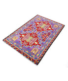 Revival 3'4'' X 5'0'' Hand-Knotted Wool Rug 3'4'' x 5'0'' (100 X 150) / Purple / Red