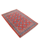 Revival 3'3'' X 5'6'' Hand-Knotted Wool Rug 3'3'' x 5'6'' (98 X 165) / Rust / Purple