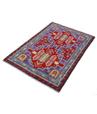 Revival 3'3'' X 4'11'' Hand-Knotted Wool Rug 3'3'' x 4'11'' (98 X 148) / Purple / Red