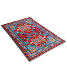 Revival 3'3'' X 4'11'' Hand-Knotted Wool Rug 3'3'' x 4'11'' (98 X 148) / Blue / Red