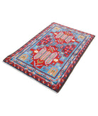 Revival 3'3'' X 4'11'' Hand-Knotted Wool Rug 3'3'' x 4'11'' (98 X 148) / Blue / Red