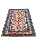 Revival 3'2'' X 5'2'' Hand-Knotted Wool Rug 3'2'' x 5'2'' (95 X 155) / Ivory / Blue