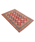 Revival 3'3'' X 4'11'' Hand-Knotted Wool Rug 3'3'' x 4'11'' (98 X 148) / Red / Blue