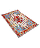 Revival 3'3'' X 5'0'' Hand-Knotted Wool Rug 3'3'' x 5'0'' (98 X 150) / Ivory / Red