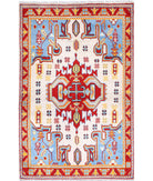 Revival 3'3'' X 5'0'' Hand-Knotted Wool Rug 3'3'' x 5'0'' (98 X 150) / Ivory / Red