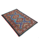 Revival 3'3'' X 4'10'' Hand-Knotted Wool Rug 3'3'' x 4'10'' (98 X 145) / Blue / Red