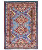 Revival 3'3'' X 4'10'' Hand-Knotted Wool Rug 3'3'' x 4'10'' (98 X 145) / Blue / Red