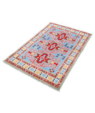 Revival 3'5'' X 4'11'' Hand-Knotted Wool Rug 3'5'' x 4'11'' (103 X 148) / Blue / Ivory