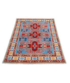 Revival 3'5'' X 4'11'' Hand-Knotted Wool Rug 3'5'' x 4'11'' (103 X 148) / Blue / Ivory