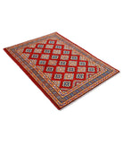 Revival 3'6'' X 4'10'' Hand-Knotted Wool Rug 3'6'' x 4'10'' (105 X 145) / Red / Multi