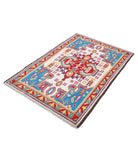 Revival 3'5'' X 5'2'' Hand-Knotted Wool Rug 3'5'' x 5'2'' (103 X 155) / Ivory / Red