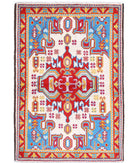 Revival 3'5'' X 5'2'' Hand-Knotted Wool Rug 3'5'' x 5'2'' (103 X 155) / Ivory / Red