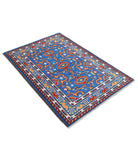 Revival 3'4'' X 4'11'' Hand-Knotted Wool Rug 3'4'' x 4'11'' (100 X 148) / Blue / Red