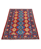 Revival 3'2'' X 4'10'' Hand-Knotted Wool Rug 3'2'' x 4'10'' (95 X 145) / Red / Blue