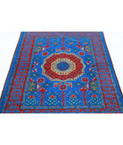 Revival 3'6'' X 4'10'' Hand-Knotted Wool Rug 3'6'' x 4'10'' (105 X 145) / Blue / Red