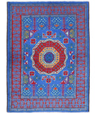 Revival 3'6'' X 4'10'' Hand-Knotted Wool Rug 3'6'' x 4'10'' (105 X 145) / Blue / Red